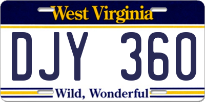 WV license plate DJY360