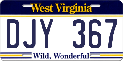 WV license plate DJY367