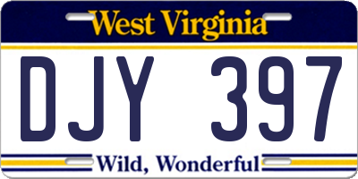 WV license plate DJY397