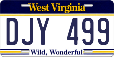 WV license plate DJY499