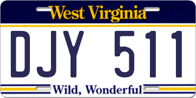 WV license plate DJY511