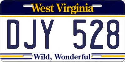 WV license plate DJY528