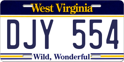 WV license plate DJY554