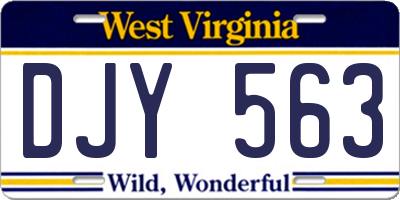 WV license plate DJY563