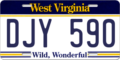 WV license plate DJY590