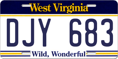 WV license plate DJY683