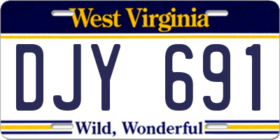 WV license plate DJY691