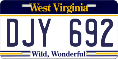 WV license plate DJY692