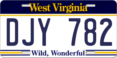 WV license plate DJY782