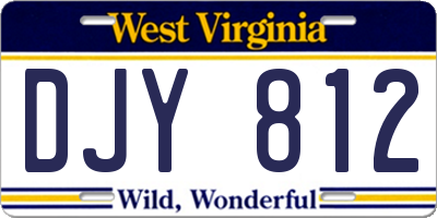 WV license plate DJY812