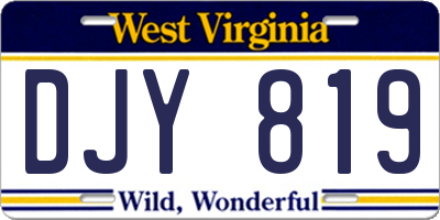WV license plate DJY819