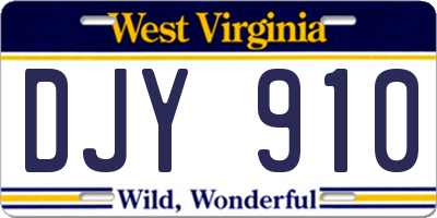 WV license plate DJY910