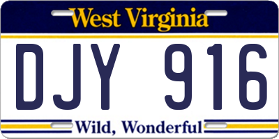 WV license plate DJY916