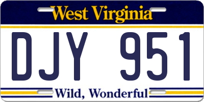 WV license plate DJY951