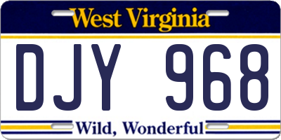 WV license plate DJY968