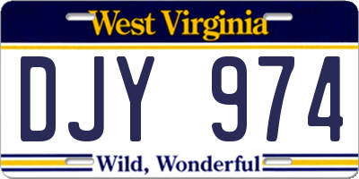 WV license plate DJY974