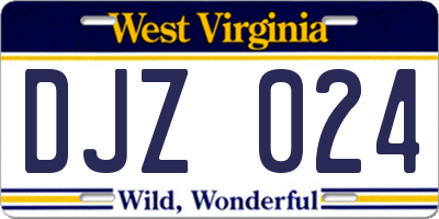 WV license plate DJZ024