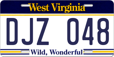 WV license plate DJZ048