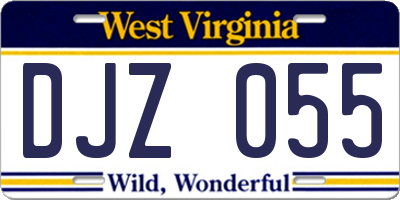 WV license plate DJZ055