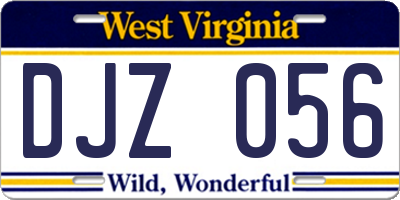 WV license plate DJZ056