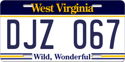 WV license plate DJZ067