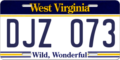 WV license plate DJZ073
