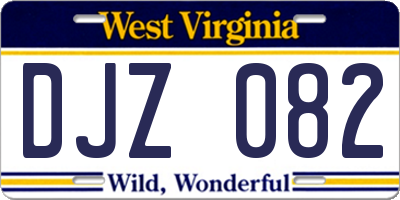 WV license plate DJZ082