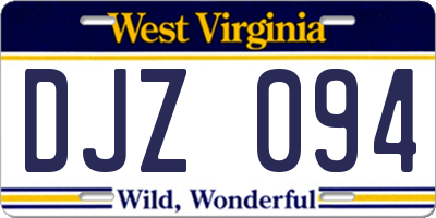 WV license plate DJZ094