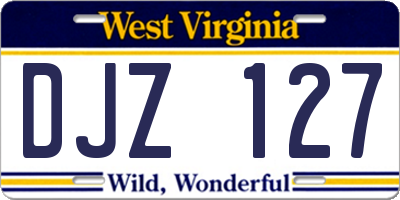 WV license plate DJZ127