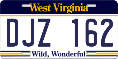 WV license plate DJZ162