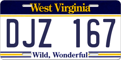 WV license plate DJZ167