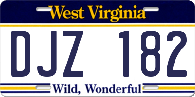 WV license plate DJZ182
