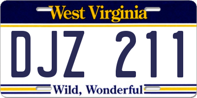 WV license plate DJZ211