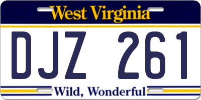 WV license plate DJZ261