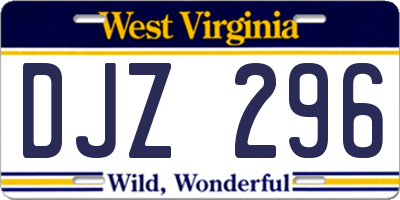WV license plate DJZ296