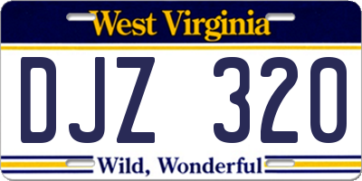 WV license plate DJZ320