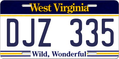 WV license plate DJZ335