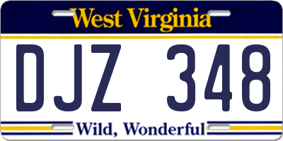 WV license plate DJZ348