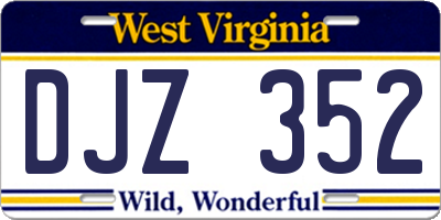 WV license plate DJZ352