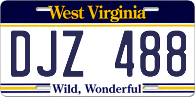 WV license plate DJZ488