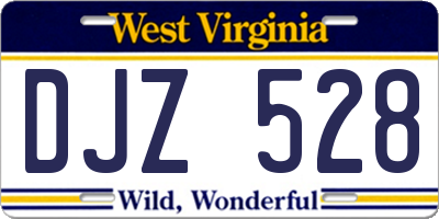 WV license plate DJZ528
