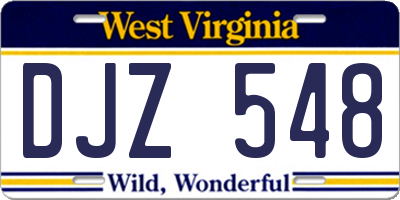 WV license plate DJZ548