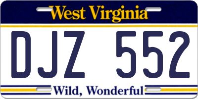 WV license plate DJZ552