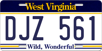 WV license plate DJZ561