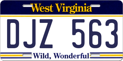 WV license plate DJZ563