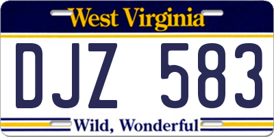 WV license plate DJZ583