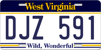 WV license plate DJZ591