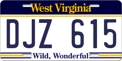 WV license plate DJZ615