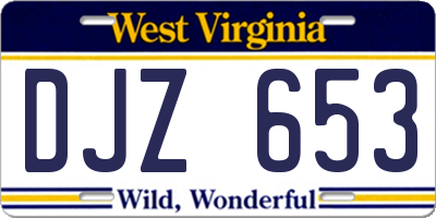 WV license plate DJZ653