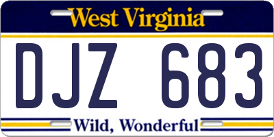WV license plate DJZ683
